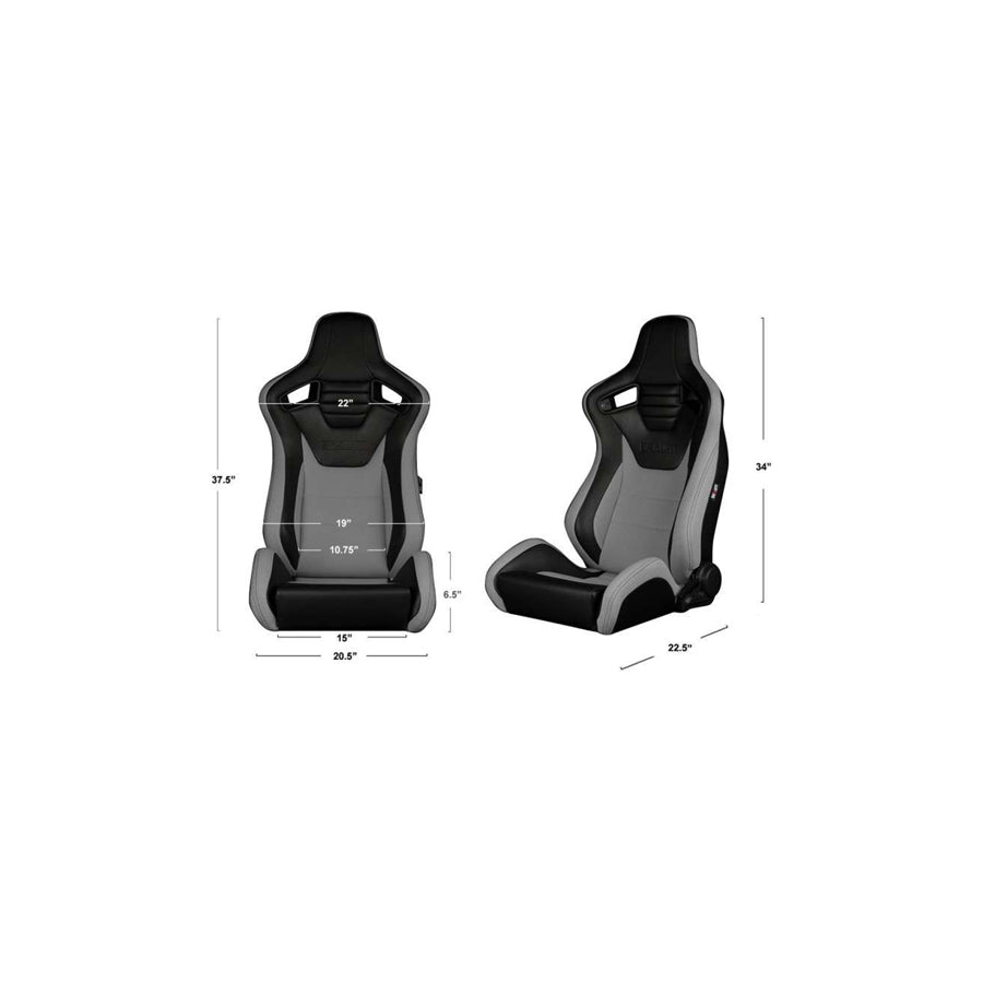 BRAUM Elite-S Series Racing Seats (Black & Grey Plaid) – Pair