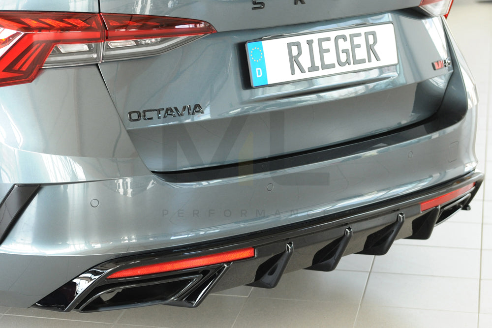 Rieger 00088254 Skoda NX Octavia RS Rear Diffuser 2 | ML Performance UK Car Parts