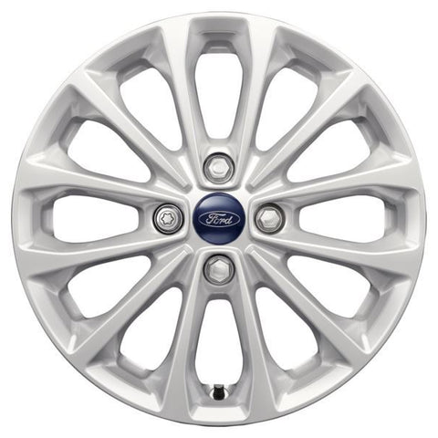 GENUINE FORD 2238315 x4 SET OF 4 FIESTA ALLOY WHEEL 16" 12-SPOKE DESIGN, SPARKLE SILVER 11/2012 - 06/2017 | ML Performance UK