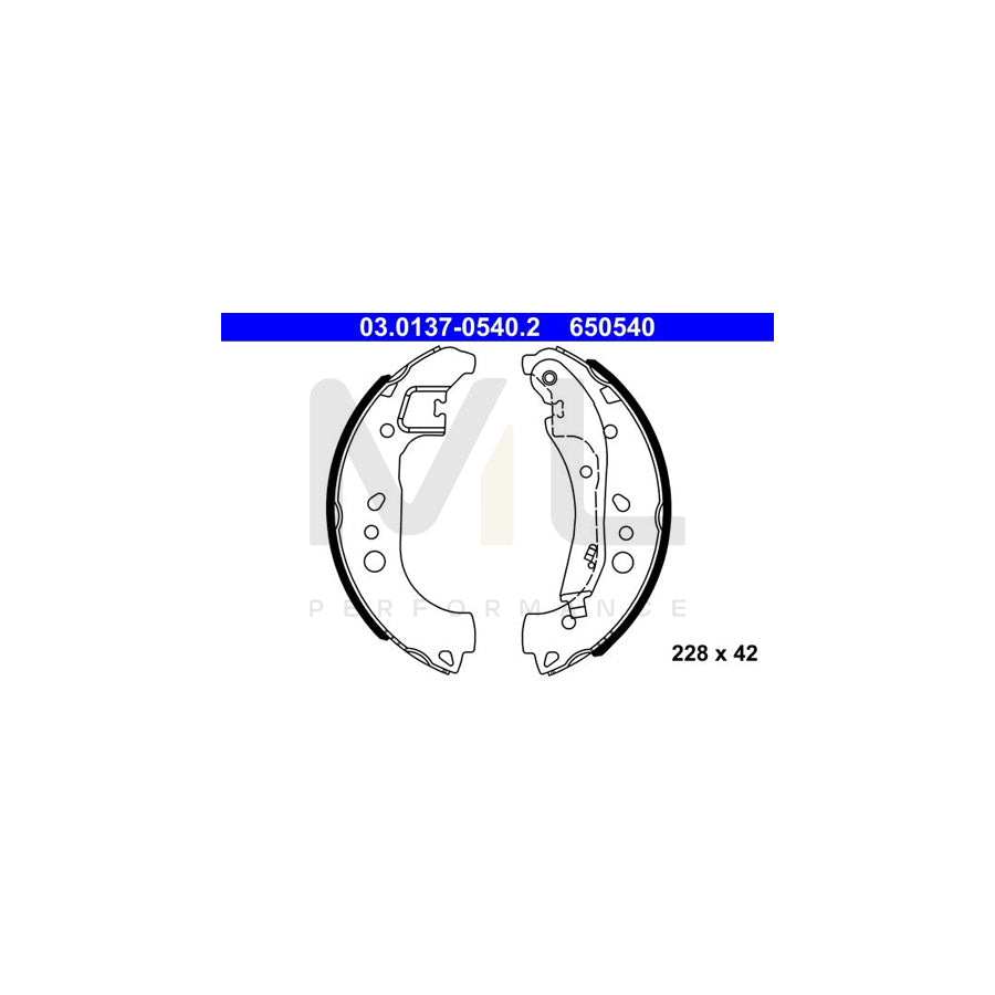 ATE 03.0137-0540.2 Brake Shoe Set with lever | ML Performance Car Parts