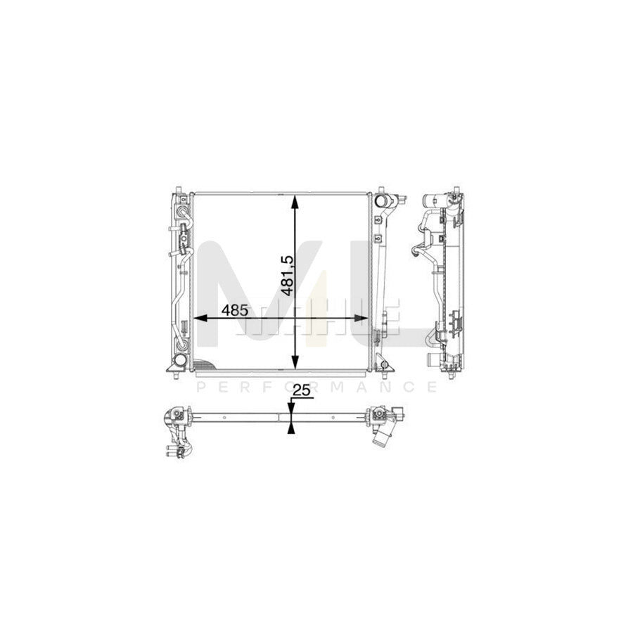 MAHLE ORIGINAL CR 1977 000P Engine radiator for HYUNDAI Tucson (TL, TLE) Brazed cooling fins, Automatic Transmission | ML Performance Car Parts