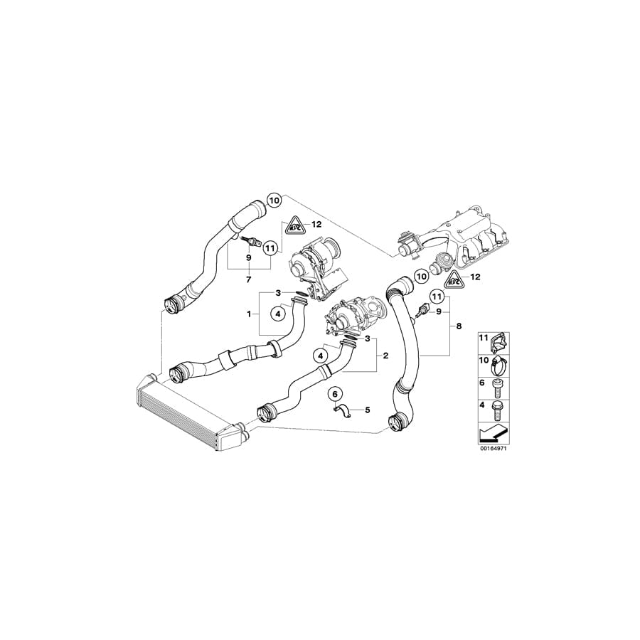 Genuine BMW 11617789828 E65 Charge Air Line ZYL. 5-8 (Inc. 740d) | ML Performance UK Car Parts