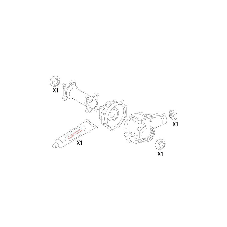 Corteco 19536186 Gasket Set, Differential For Toyota Land Cruiser Prado 90 (J90) | ML Performance UK