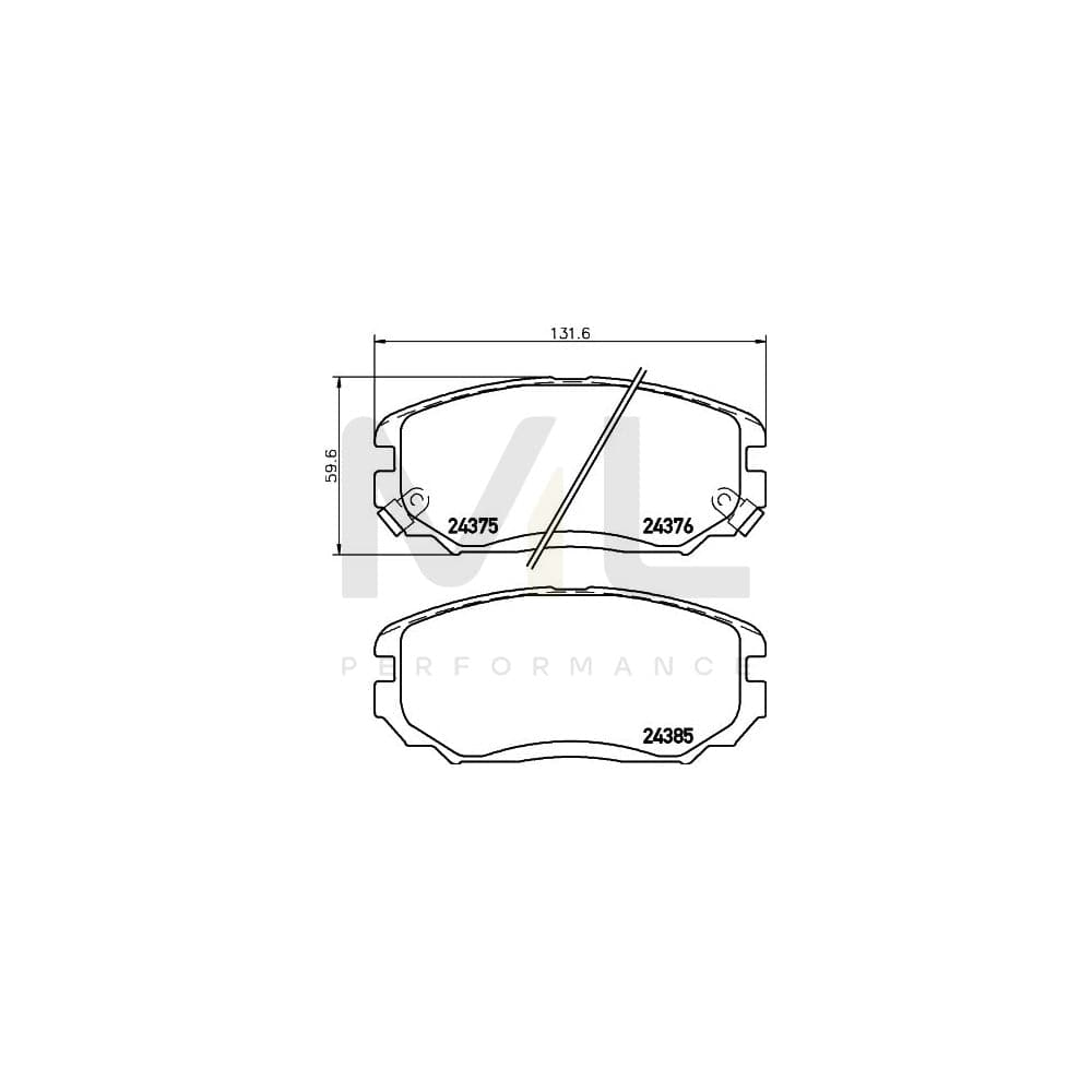 Hella 8DB 355 012-461 Brake Pad Set With Acoustic Wear Warning | ML Performance Car Parts