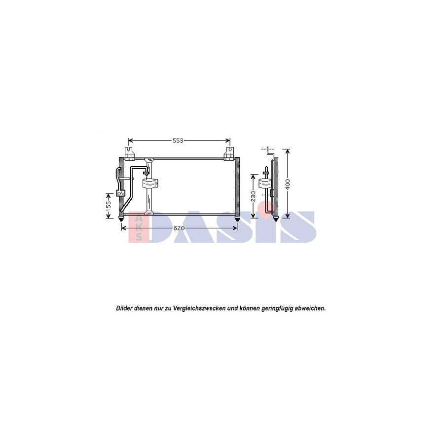 AKS Dasis 512037N Air Conditioning Condenser For Kia Clarus | ML Performance UK