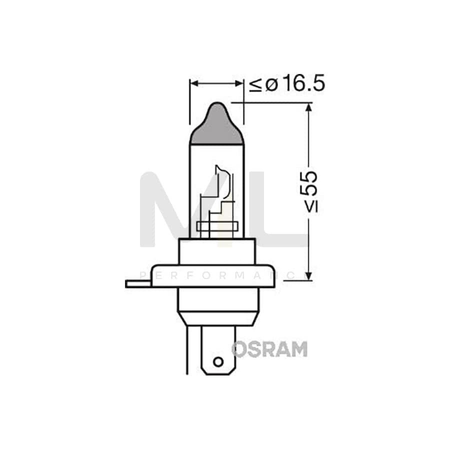 OSRAM LONGLIFE 9003L Headlight bulb P43t, 12V, 60/55W | ML Performance Car Parts