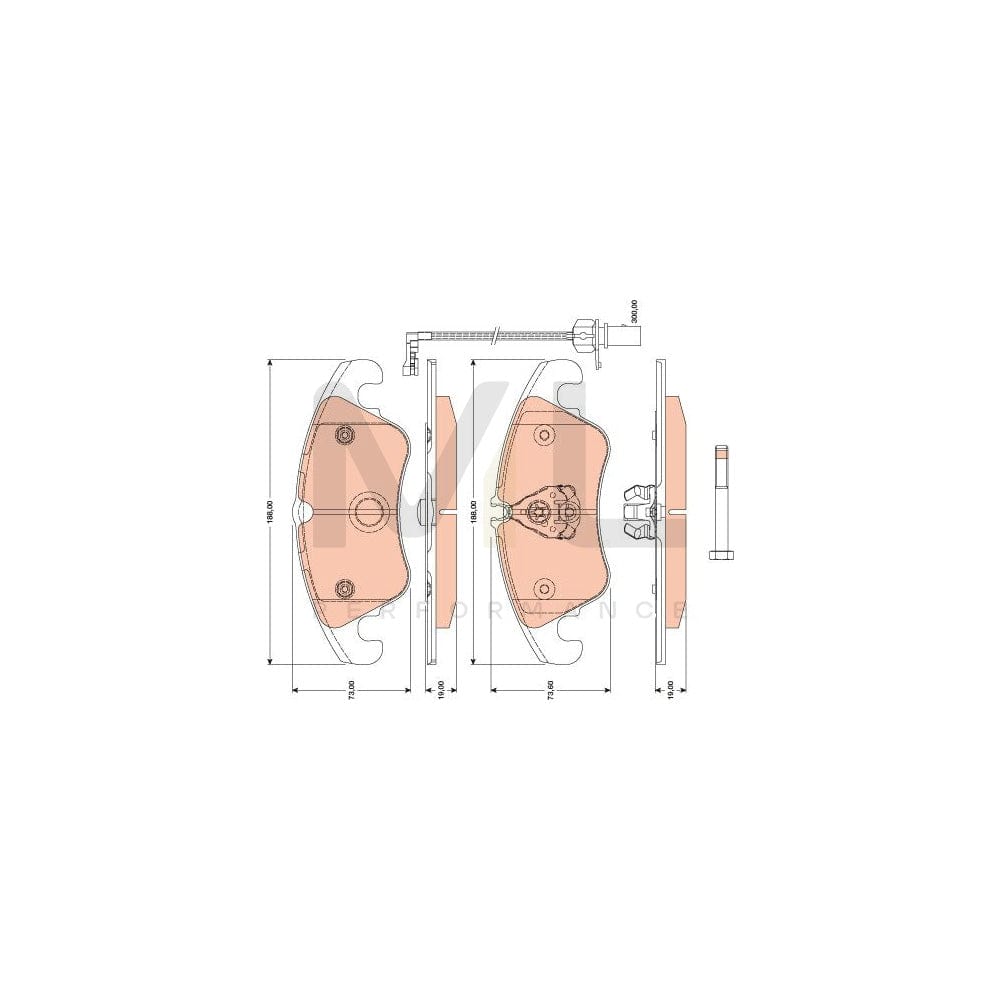 TRW Gdb1805 Brake Pad Set Incl. Wear Warning Contact, With Brake Caliper Screws, With Accessories | ML Performance Car Parts