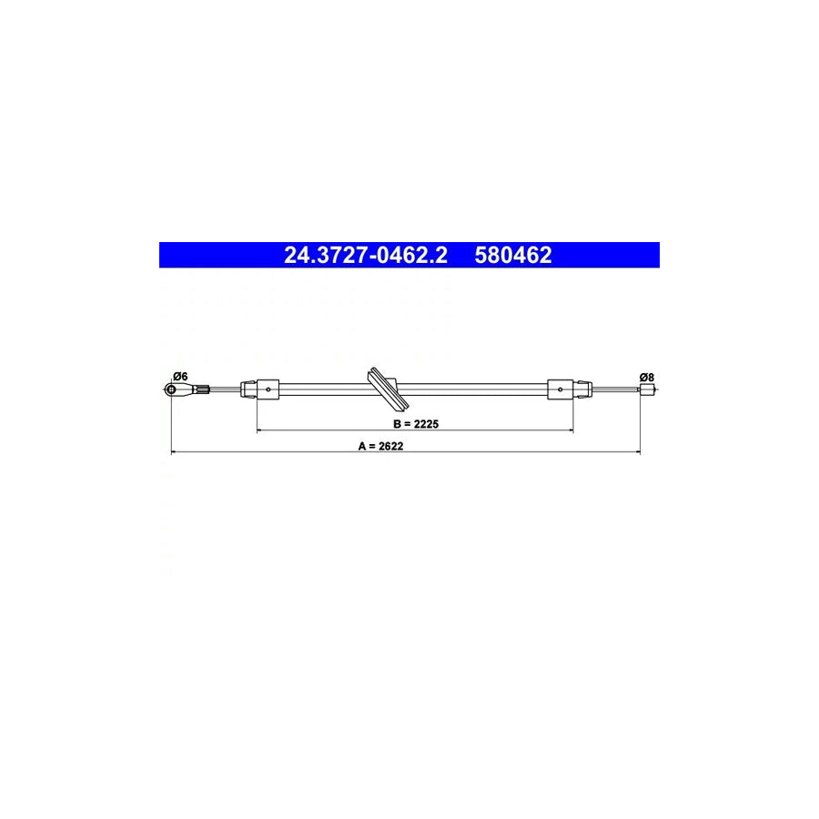 ATE 24.3727-0462.2 Hand Brake Cable Suitable For Mercedes-Benz S-Class