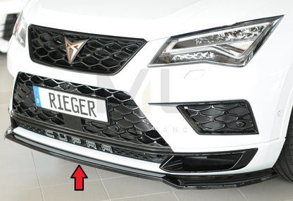 Rieger 00088227 SEAT 5FP Ateca Cupra Front Splitter 1 | ML Performance UK Car Parts