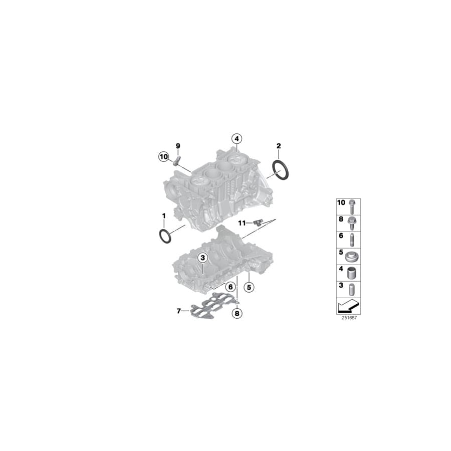 Genuine BMW 11117525892 F20 F21 R56 Dowel Pin 8X17 (Inc. One 55kW, Cooper d & Cooper) | ML Performance UK Car Parts