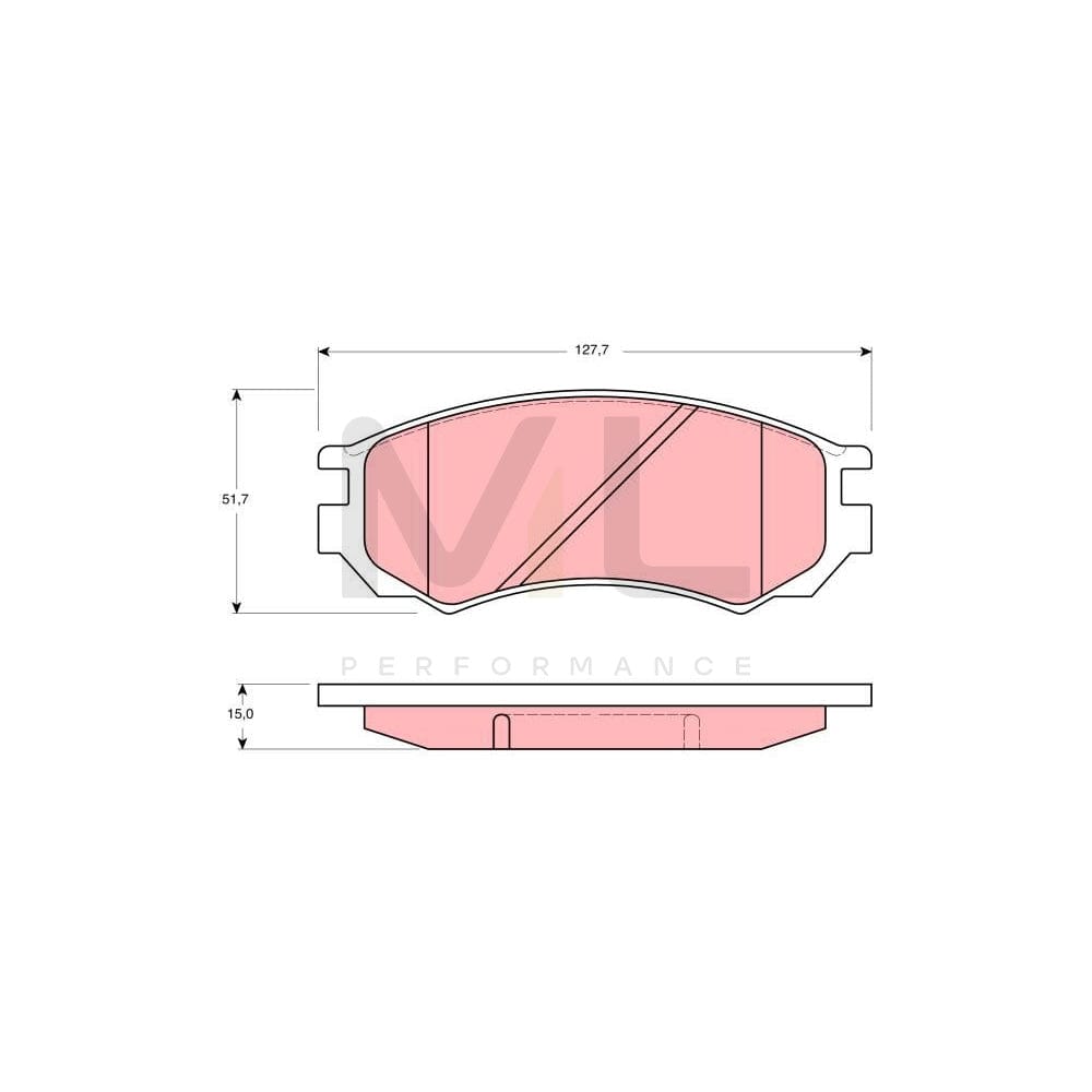 TRW Gdb1141 Brake Pad Set Not Prepared For Wear Indicator | ML Performance Car Parts