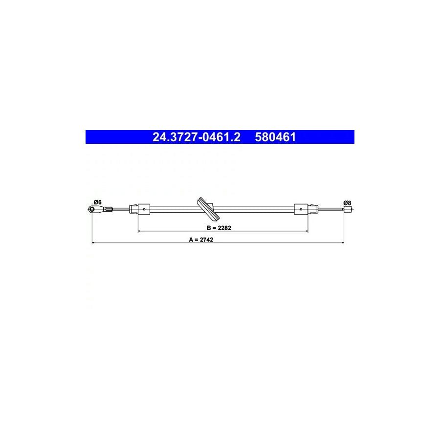 ATE 24.3727-0461.2 Hand Brake Cable Suitable For Mercedes-Benz S-Class Coupe (C215)