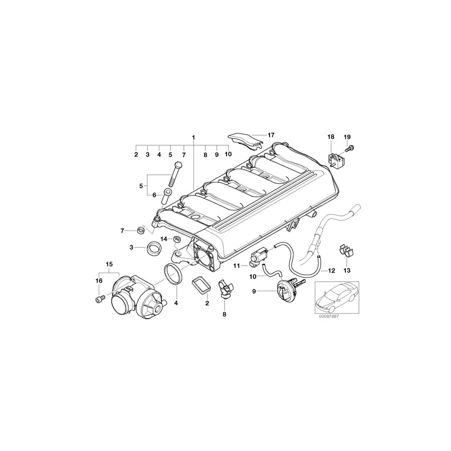 Genuine BMW 11617789329 E39 E38 E46 Intake Manifold With Flap Control (Inc. 330d, 530d & 330xd) | ML Performance UK Car Parts