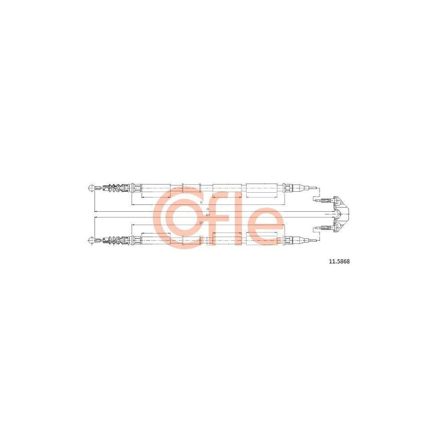 Cofle 11.5868 Hand Brake Cable For Opel Zafira B (A05)