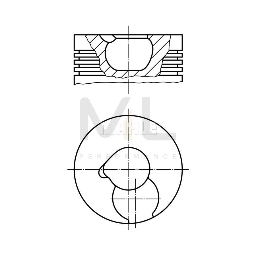 MAHLE ORIGINAL 209 28 00 Piston 135,03 mm, with piston ring carrier, without cooling duct | ML Performance Car Parts