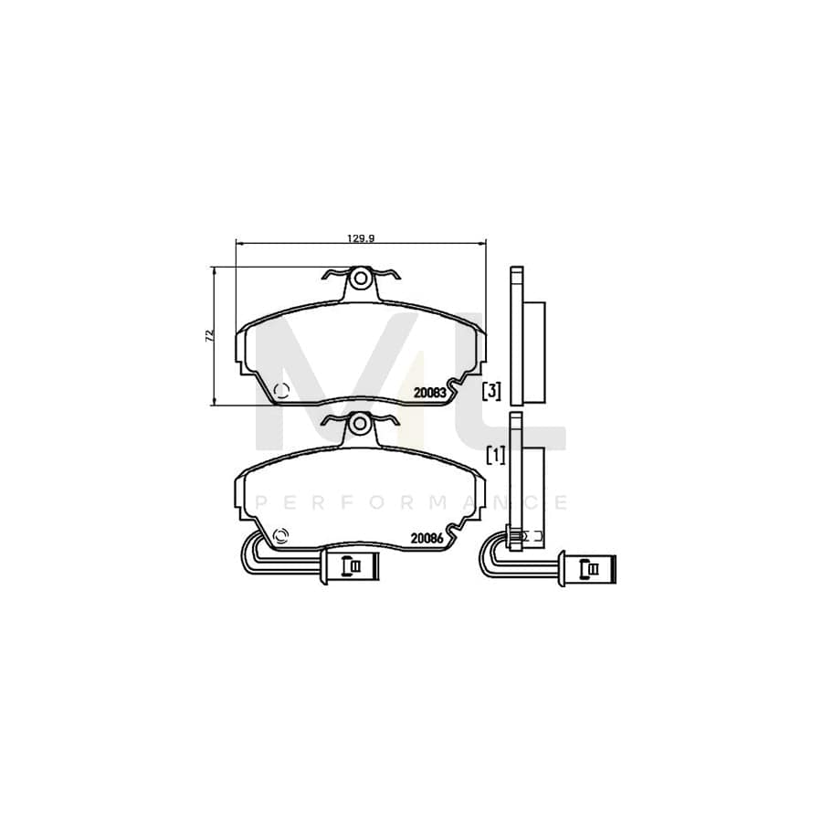 TEXTAR 2008301 Brake pad set with integrated wear warning contact | ML Performance Car Parts