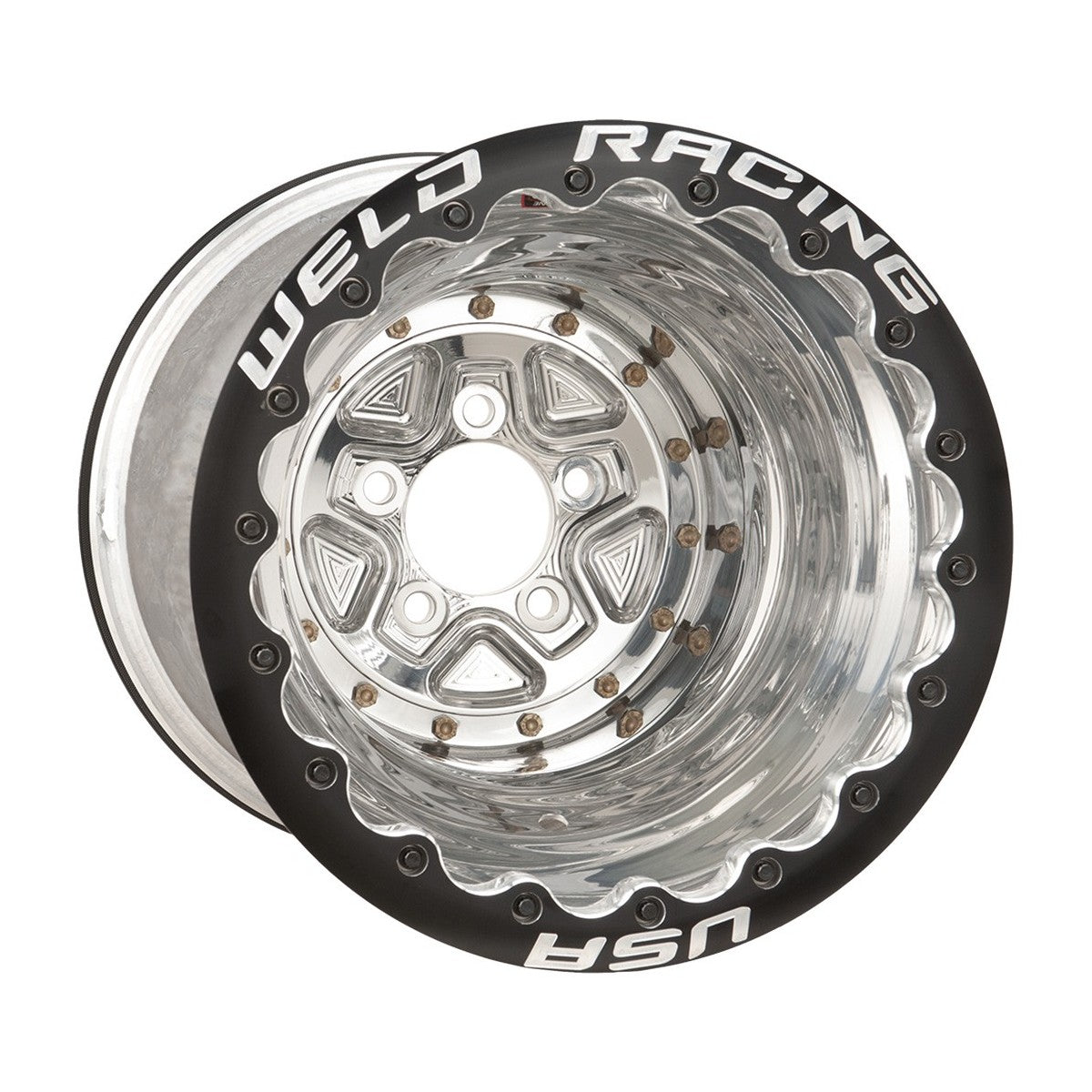 Weld 89B-616558UB Alumastar Pro Wheel 16x16 5x5.5 ET-114 BS4 Black Center - Polished Shell