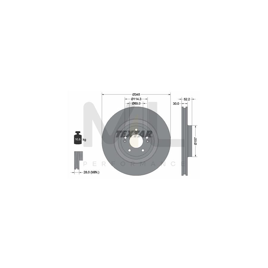 TEXTAR 92315103 Brake Disc for HYUNDAI i30 Internally Vented, Coated, without wheel hub, without wheel studs | ML Performance Car Parts