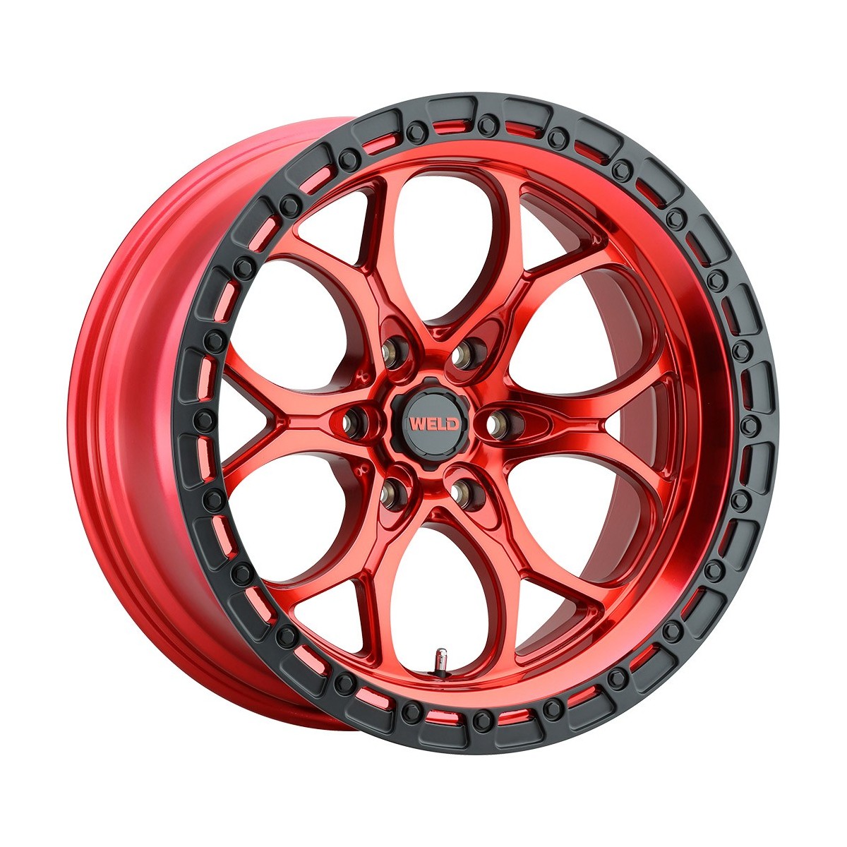 Weld W13400084475 Ledge 6 W134 Wheel 20x10 6x139.7 ET-18 BS4.75 Candy Red - Satin Black