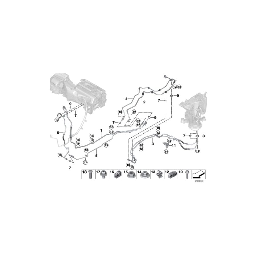 Genuine BMW 64536813593 G07 Pressure Line, Underfloor, Part 2 (Inc. X7 50iX, X7 30dX & X7 M50dX) | ML Performance UK Car Parts