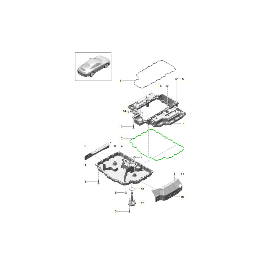 Genuine Porsche Gasket For Oil Sump Porsche 991 2 Carrera | ML Performance UK Car Parts