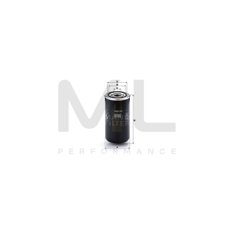 MANN-FILTER WDK 950 Fuel filter Spin-on Filter | ML Performance Car Parts