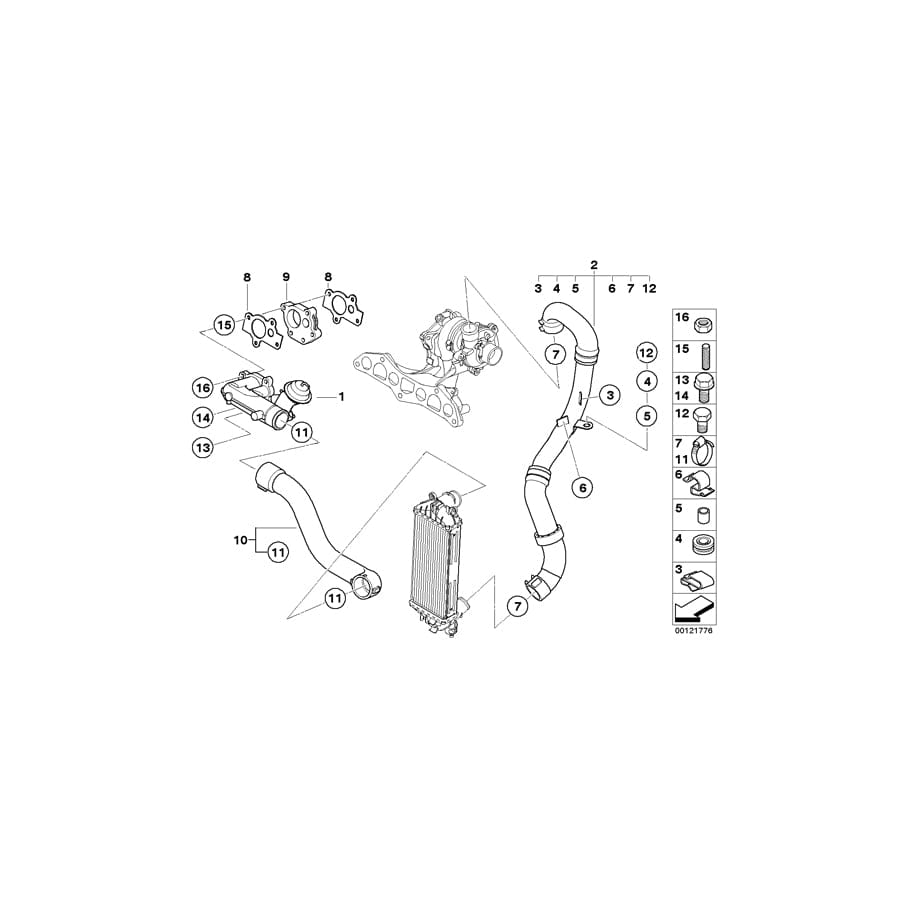 Genuine BMW 11617788768 R50 Pressure Hose Assy (Inc. One D) | ML Performance UK Car Parts