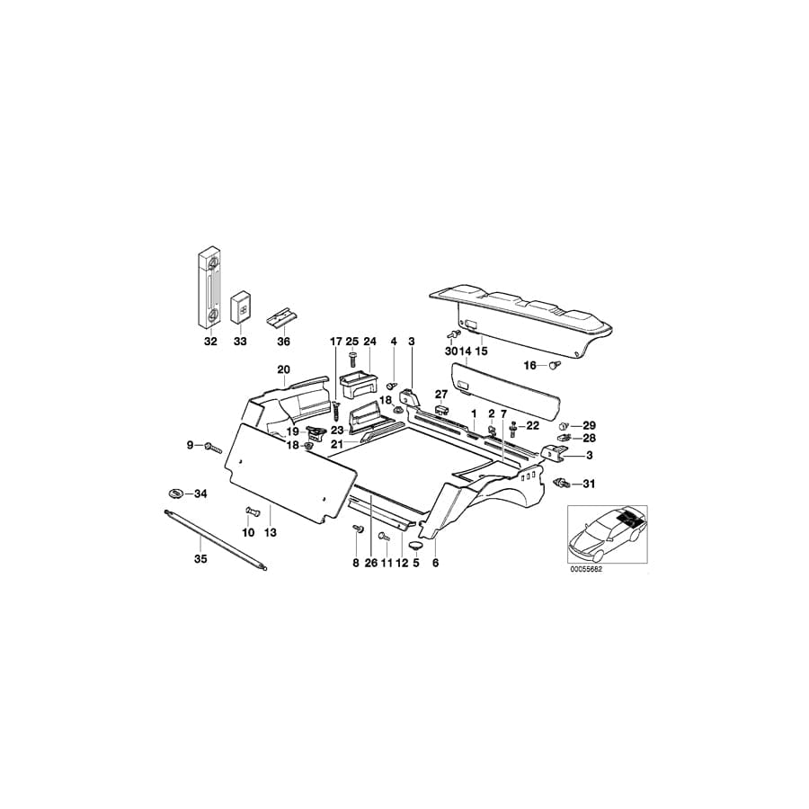 Genuine BMW 51471977362 E36 Trim Panel Right MITTELGRAU (Inc. 316i, 328i & 325tds) | ML Performance UK Car Parts