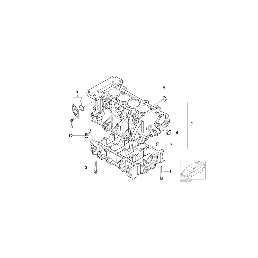 Genuine BMW 11117524051 R50 Engine Block With Crankgear (Inc. One 1.4i) | ML Performance UK Car Parts