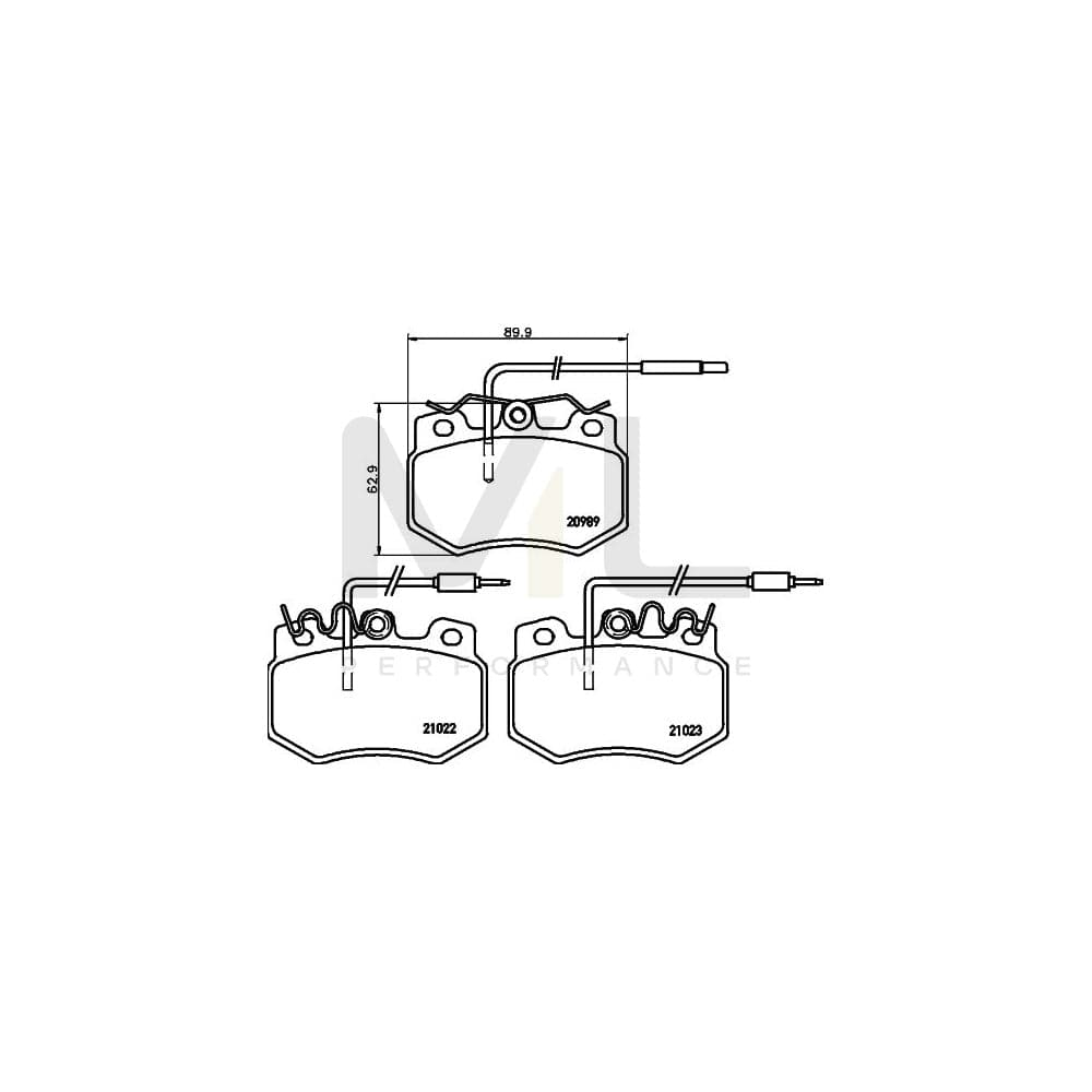 Hella 8DB 355 015-511 Brake Pad Set With Integrated Wear Warning Contact | ML Performance Car Parts