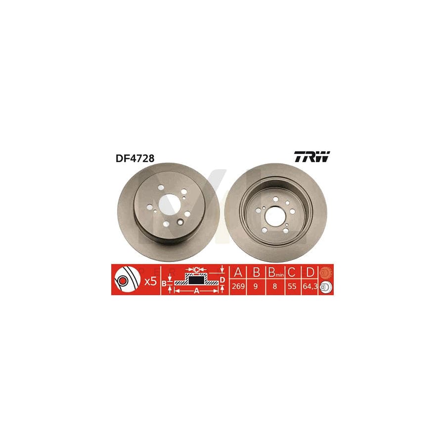 TRW DF4728 Brake Disc Solid, Painted | ML Performance Car Parts