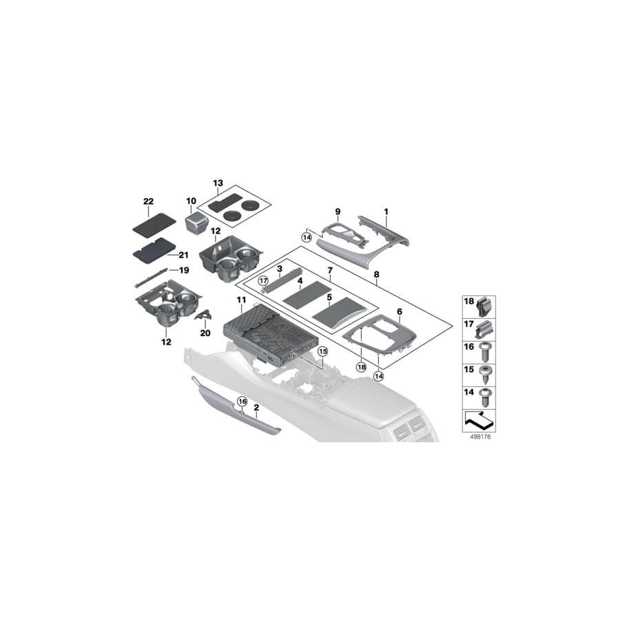 Genuine BMW 51169336142 G12 G11 Trim Cupholder Ash Grain MARONE (Inc. 750iX, 725d & 750LiX) | ML Performance UK Car Parts