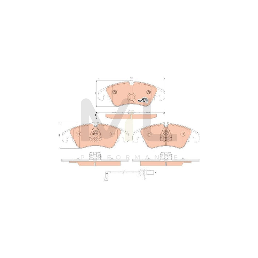 TRW Gdb1916 Brake Pad Set Cotec, Incl. Wear Warning Contact | ML Performance Car Parts