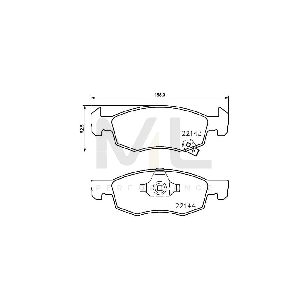 Hella 8DB 355 023-261 Brake Pad Set With Acoustic Wear Warning, With Accessories | ML Performance Car Parts