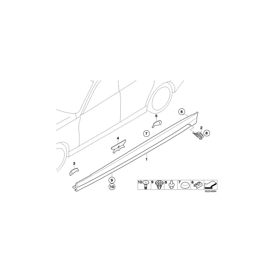 Genuine BMW 51772147276 E90 E91 Trim Cover, Grill, Rocker Panel, Ri. (Inc. 318d, 335xi & 330xi) | ML Performance UK Car Parts