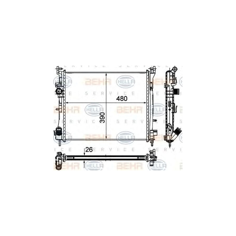 Hella 8MK 376 748-751 Engine Radiator