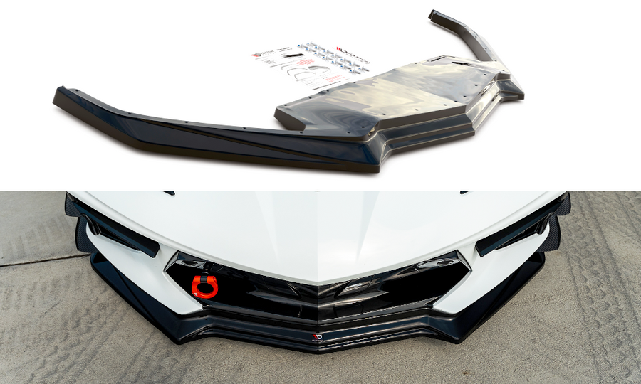 Maxton Design CH-CO-C8-FD2T+FD2RT Front Splitter Chevrolet Corvette C8 | ML Performance UK Car Parts