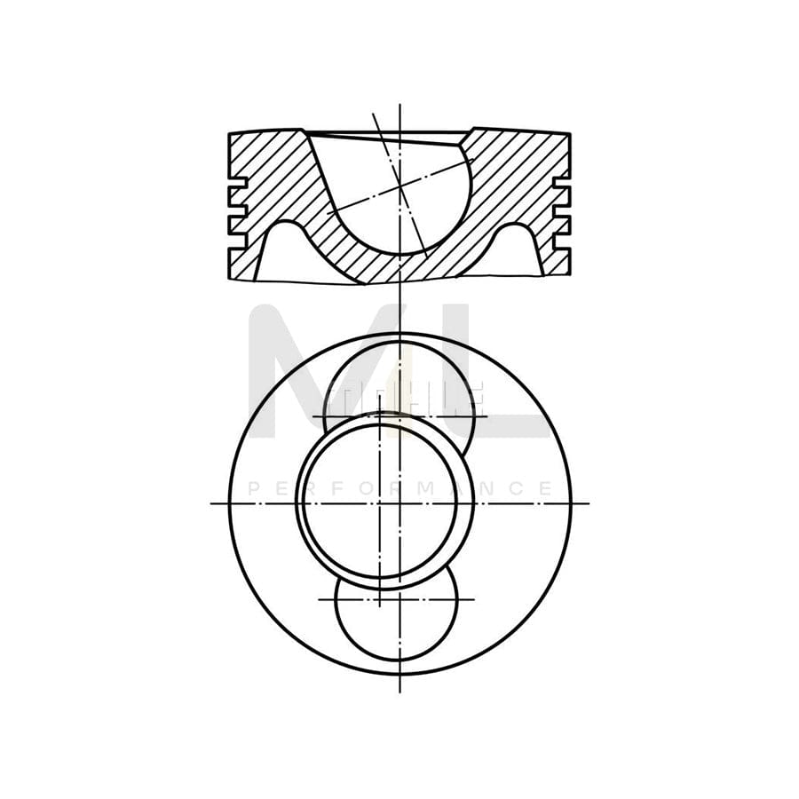 MAHLE ORIGINAL 101 59 02 Piston 121,0 mm, with piston ring carrier, without cooling duct | ML Performance Car Parts