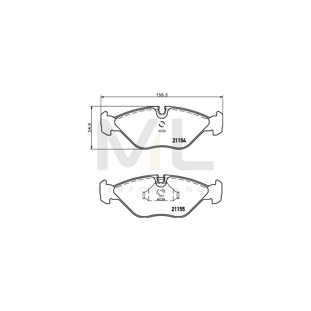 Hella 8DB 355 007-591 Brake Pad Set For Saab 9000 Prepared For Wear Indicator | ML Performance Car Parts