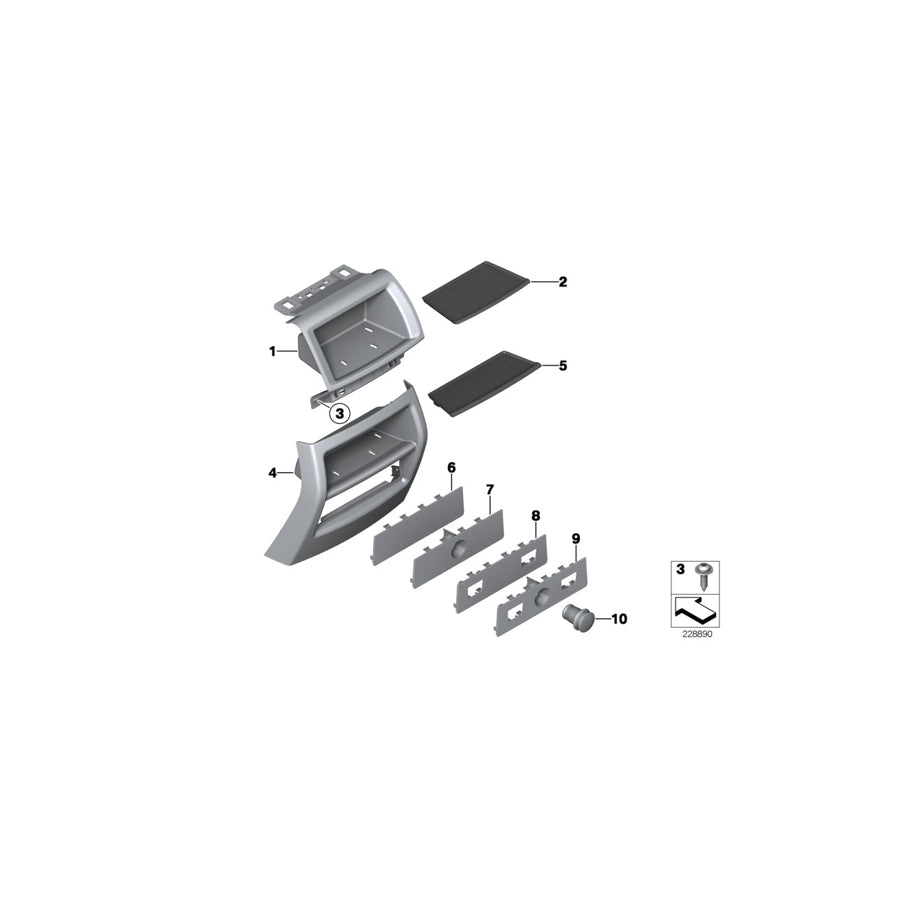 Genuine BMW 51169218191 F25 F26 Rubber Insert, Oddments Tray Rear (Inc. X4 35iX, X3 18i & X3 28i) | ML Performance UK