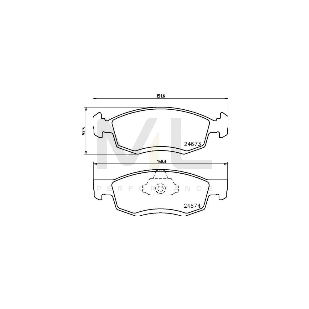 Hella 8DB 355 013-951 Brake Pad Set Not Prepared For Wear Indicator | ML Performance Car Parts