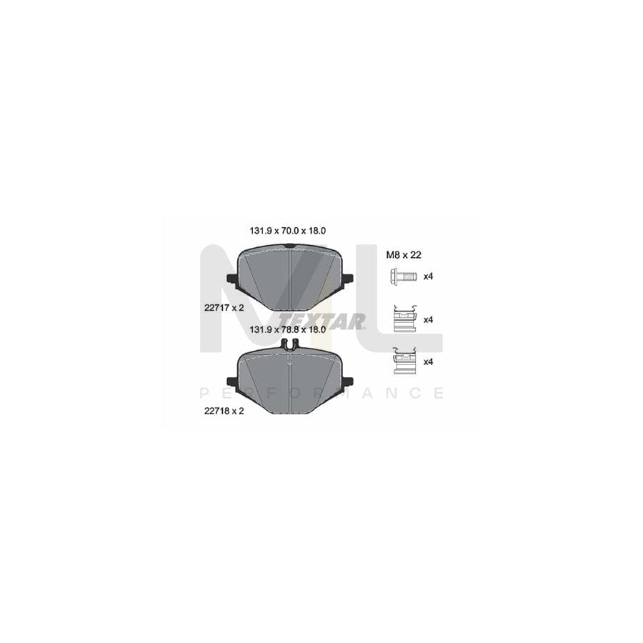 TEXTAR 2271701 Brake pad set prepared for wear indicator, with brake caliper screws, with accessories | ML Performance Car Parts