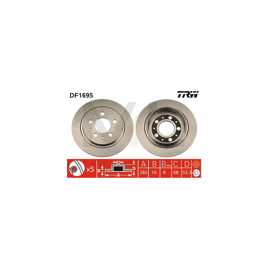 TRW DF1695 Brake Disc Solid | ML Performance Car Parts