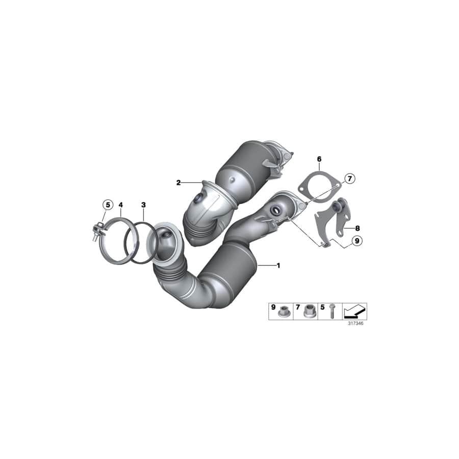 Genuine BMW 18307587610 E93 E92 Exch Catalytic Converter Close To Engine ZYL. 4-6 (Inc. 335i, 335xi & 335is) | ML Performance UK Car Parts