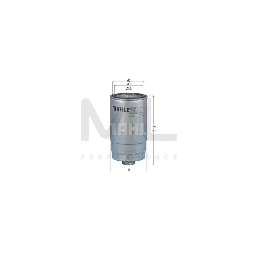 MAHLE ORIGINAL KC 195/1 Fuel filter Spin-on Filter | ML Performance Car Parts