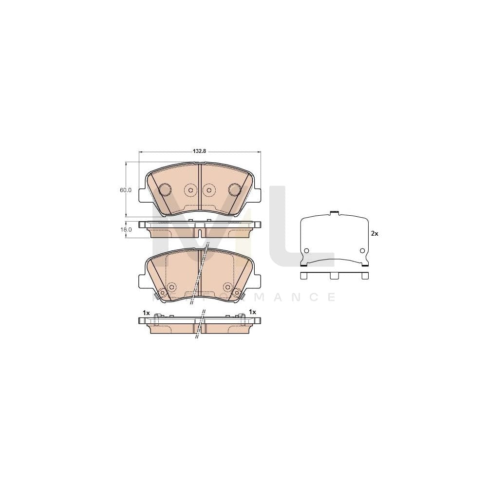 TRW Gdb3552 Brake Pad Set With Acoustic Wear Warning, With Accessories | ML Performance Car Parts