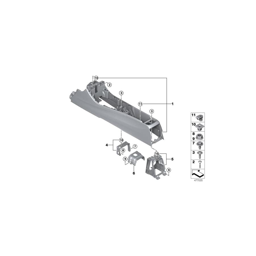 Genuine BMW 51169335194 F39 F48 Center Console SCHWARZ (Inc. X2 20d, X2 18i & X2 M35iX) | ML Performance UK Car Parts