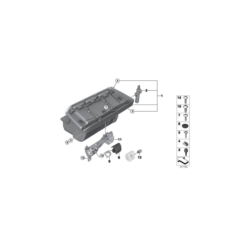 Genuine BMW 51169326043 Glove Box Damper (Inc. i3 60Ah, i3 120Ah & i3s 120Ah) | ML Performance UK Car Parts