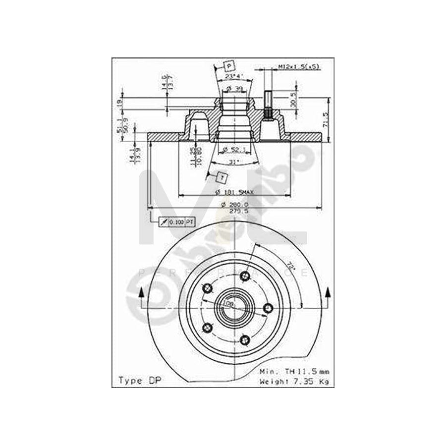 BREMBO 08.4875.10 Brake Disc for VOLVO 760 Solid | ML Performance Car Parts