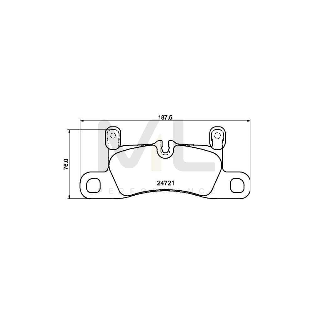 Hella 8DB 355 015-121 Brake Pad Set For Porsche Cayenne (92A) Prepared For Wear Indicator, With Counterweights | ML Performance Car Parts